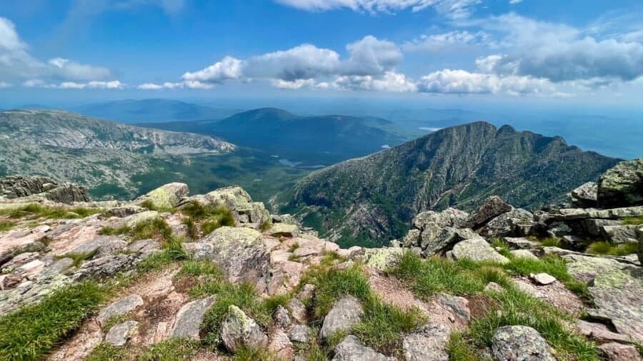 View from the summit of Mount Katahdin overlooking Baxter State Park, Maine