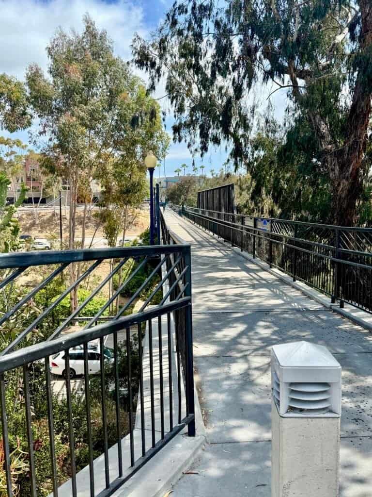Pedestrian walkway leading toward the Vermont Street Bridge in San Diego