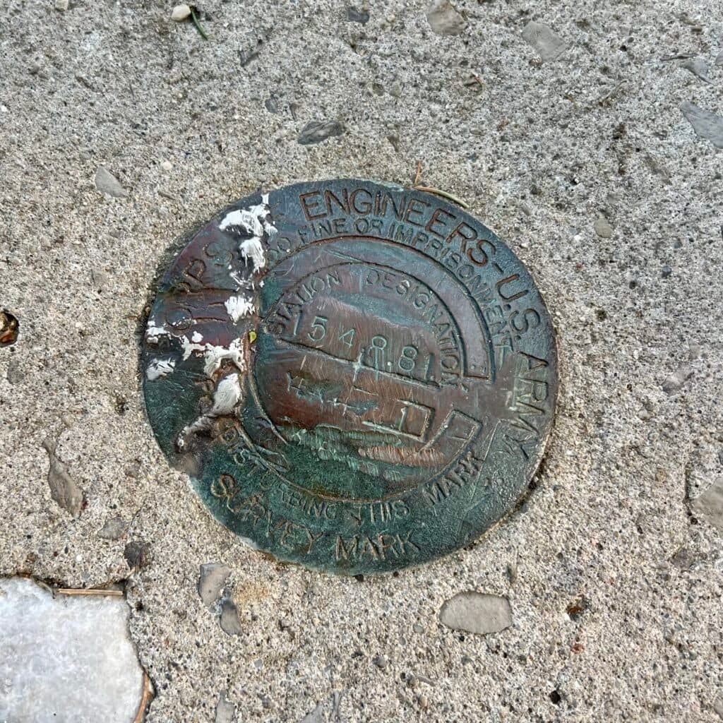 U.S. Coast and Geodetic Survey benchmark marking the highest point in Ohio at Campbell Hill