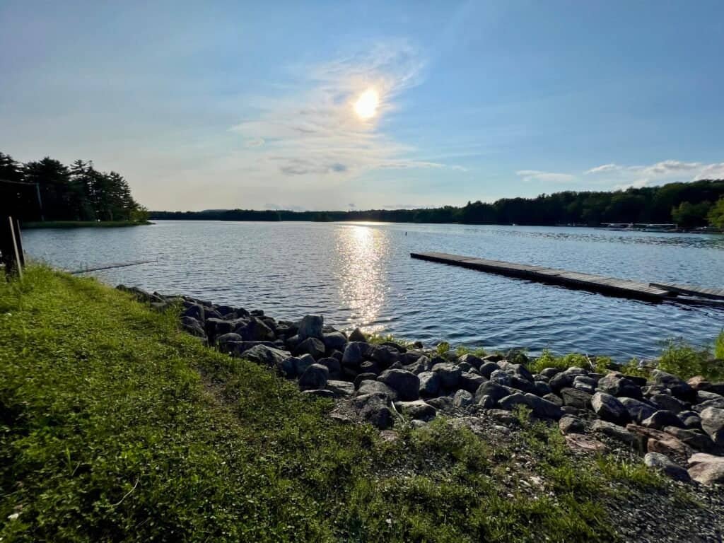 Sunset over Millinocket Lake near Mount Katahdin, Maine