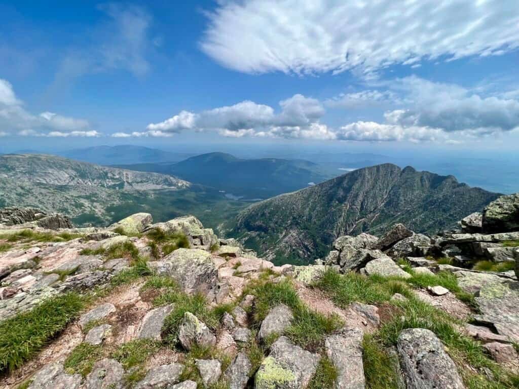 View from the summit of Mount Katahdin looking across the Tableland and surrounding peaks