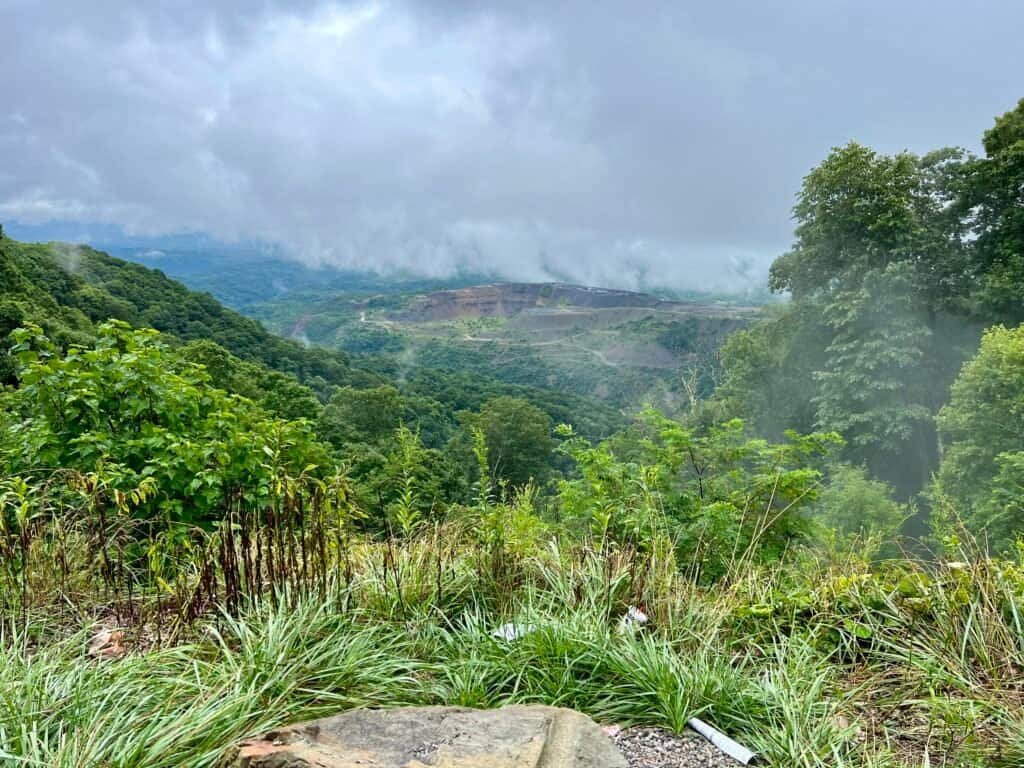 Jebediah Memorial Overlook near Black Mountain, Kentucky, surrounded by forested Appalachian hills