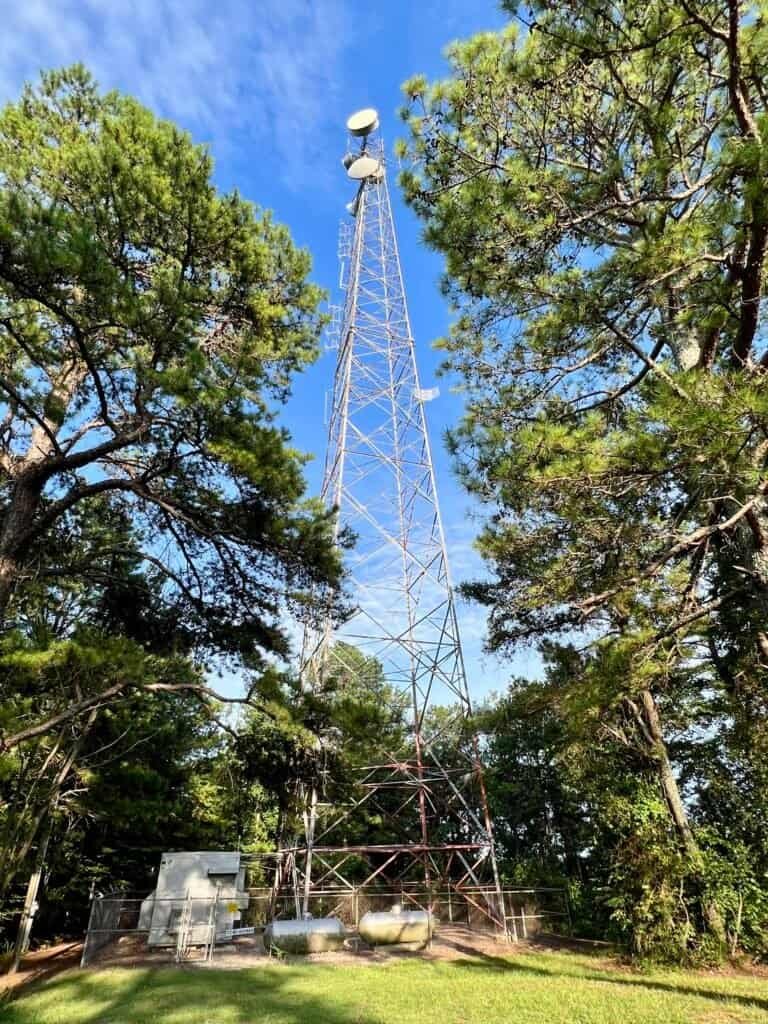 Radio towers at the summit of Woodall Mountain, Mississippi’s highest point