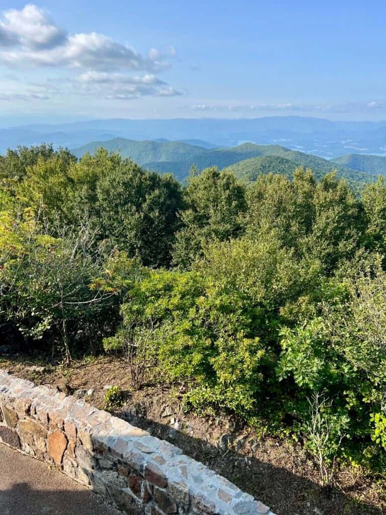 Mountain ridgelines and forested valleys seen from Brasstown Bald summit