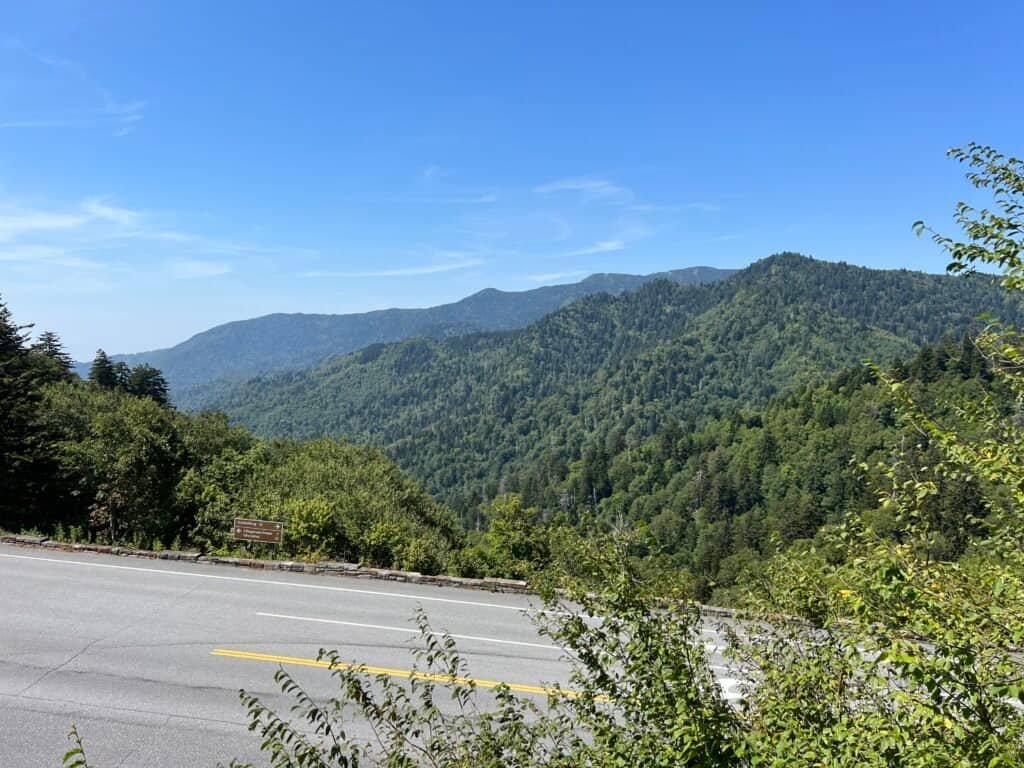 Mountain ridges viewed from Newfound Gap along the Tennessee and North Carolina border