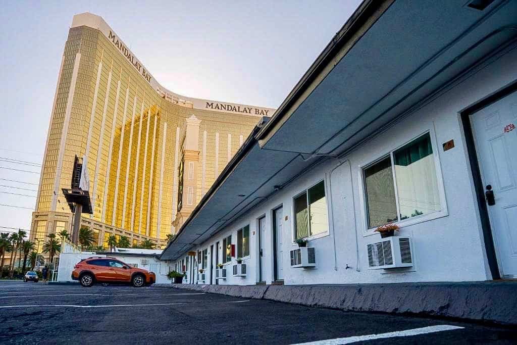 Nirvana Hotel in Las Vegas with Mandalay Bay visible in the background