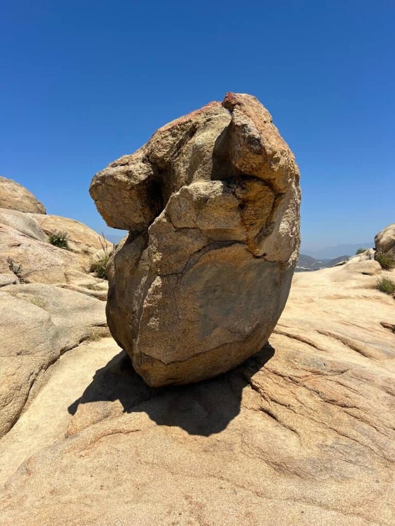 Granite boulder near the summit of Mount Rubidoux Park in Riverside, California