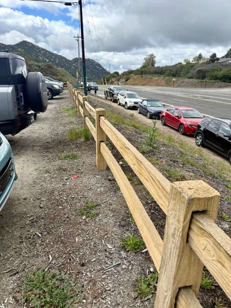 Roadside parking along Wildcat Canyon Road near El Cajon Mountain trailhead in Lakeside, California