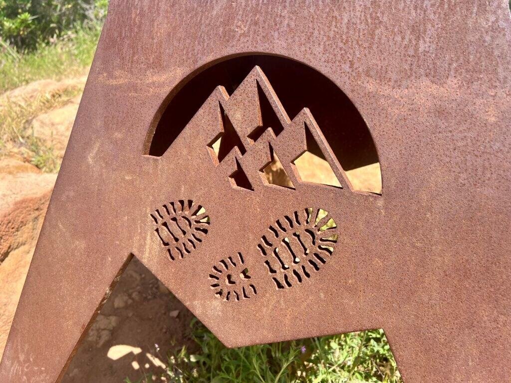 South Fortuna summit marker at Mission Trails Regional Park on a rocky ridgeline.