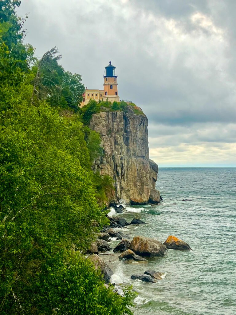 Split Rock Lighthouse perched on a cliff above Lake Superior along Minnesota’s North Shore.