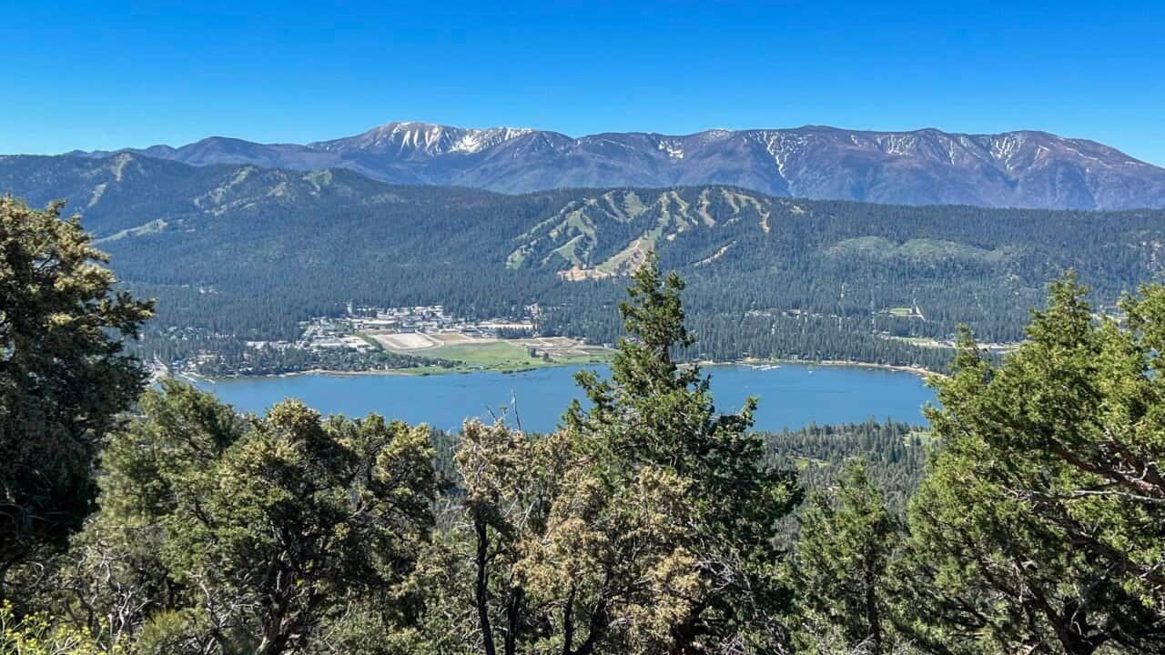 Big Bear Lake viewed from Bertha Peak in the San Bernardino Mountains