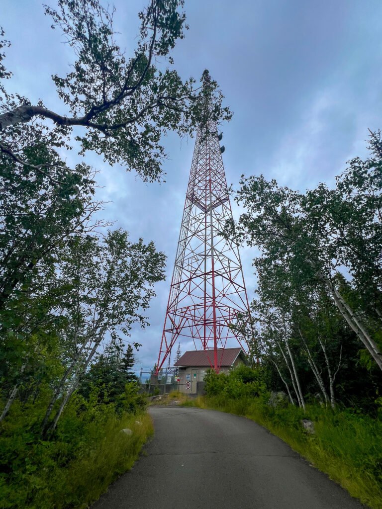 Communication tower at Palisade Head overlooking Lake Superior on Minnesota’s North Shore.