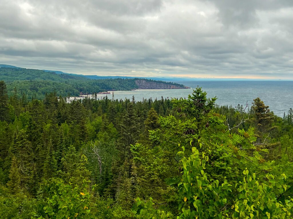 View east toward Shovel Point and Lake Superior from Palisade Head on Minnesota’s North Shore.