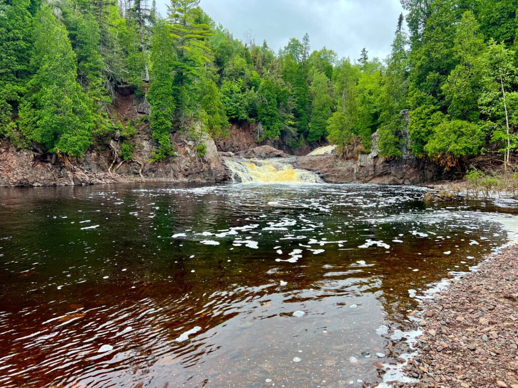 Two Step Falls along the Baptism River in Tettegouche State Park, Minnesota.