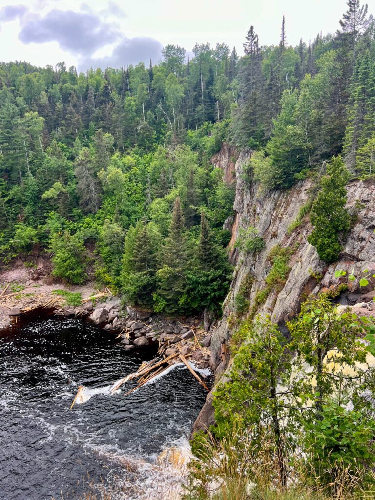 View from the brink of High Falls in Tettegouche State Park along the Baptism River.