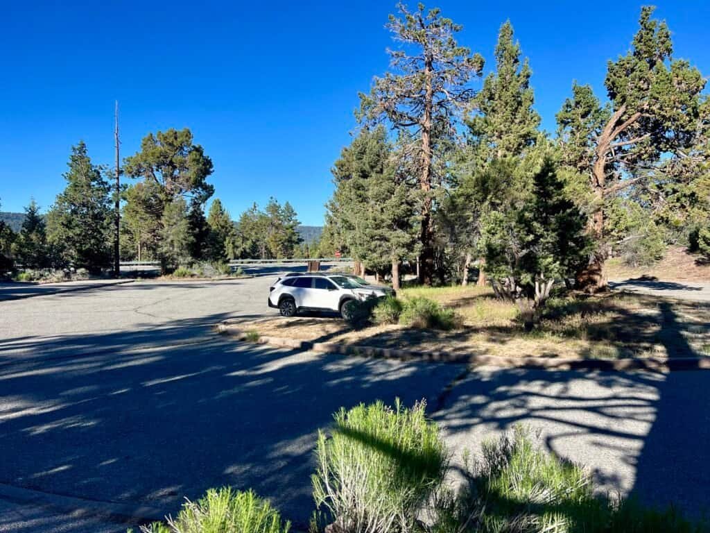 Cougar Crest Trailhead parking lot near Big Bear Lake, California
