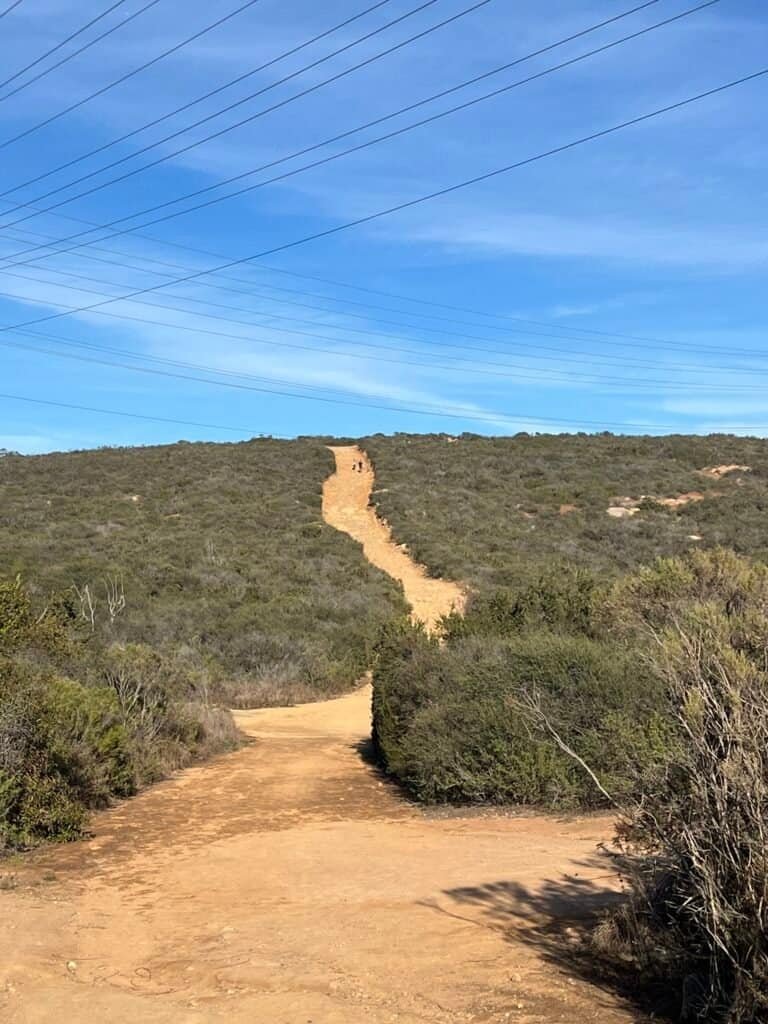 Heading up the Ridgeline Maintenance Road at Elfin Forest Recreational Reserve in Escondido, California