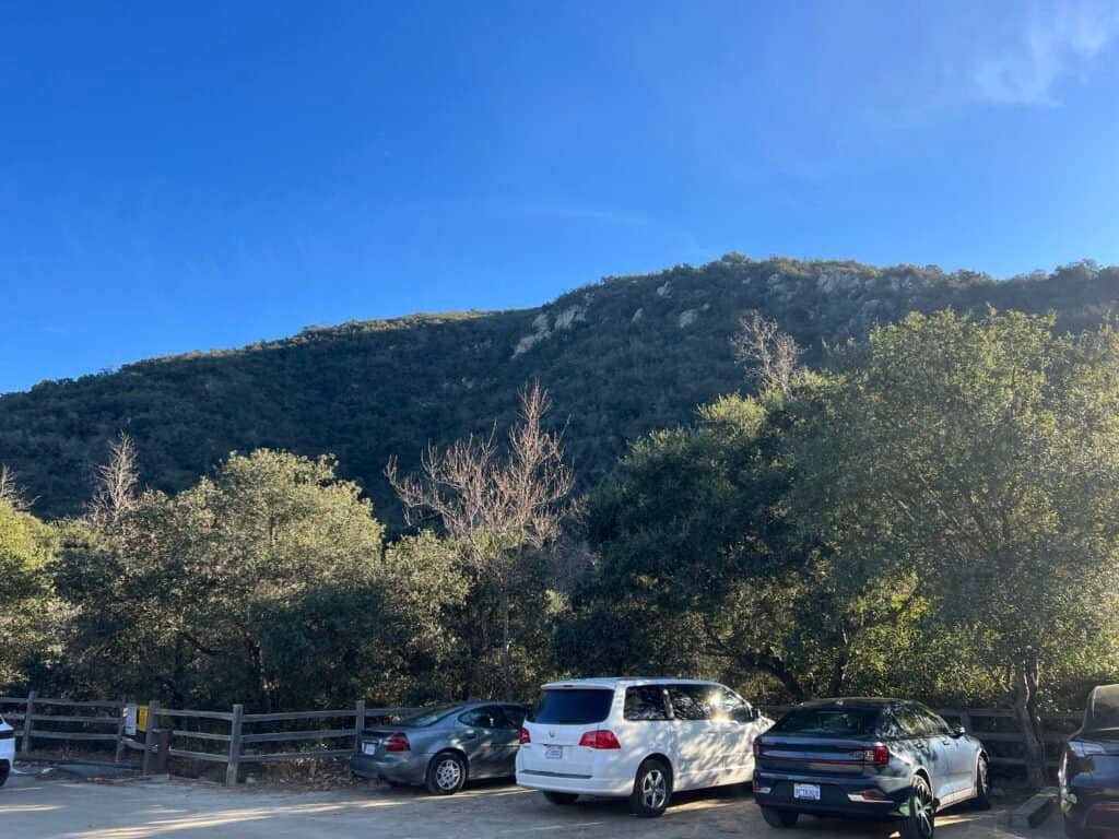 Upward view of a hiking trail at Elfin Forest Recreational Reserve in Escondido, California