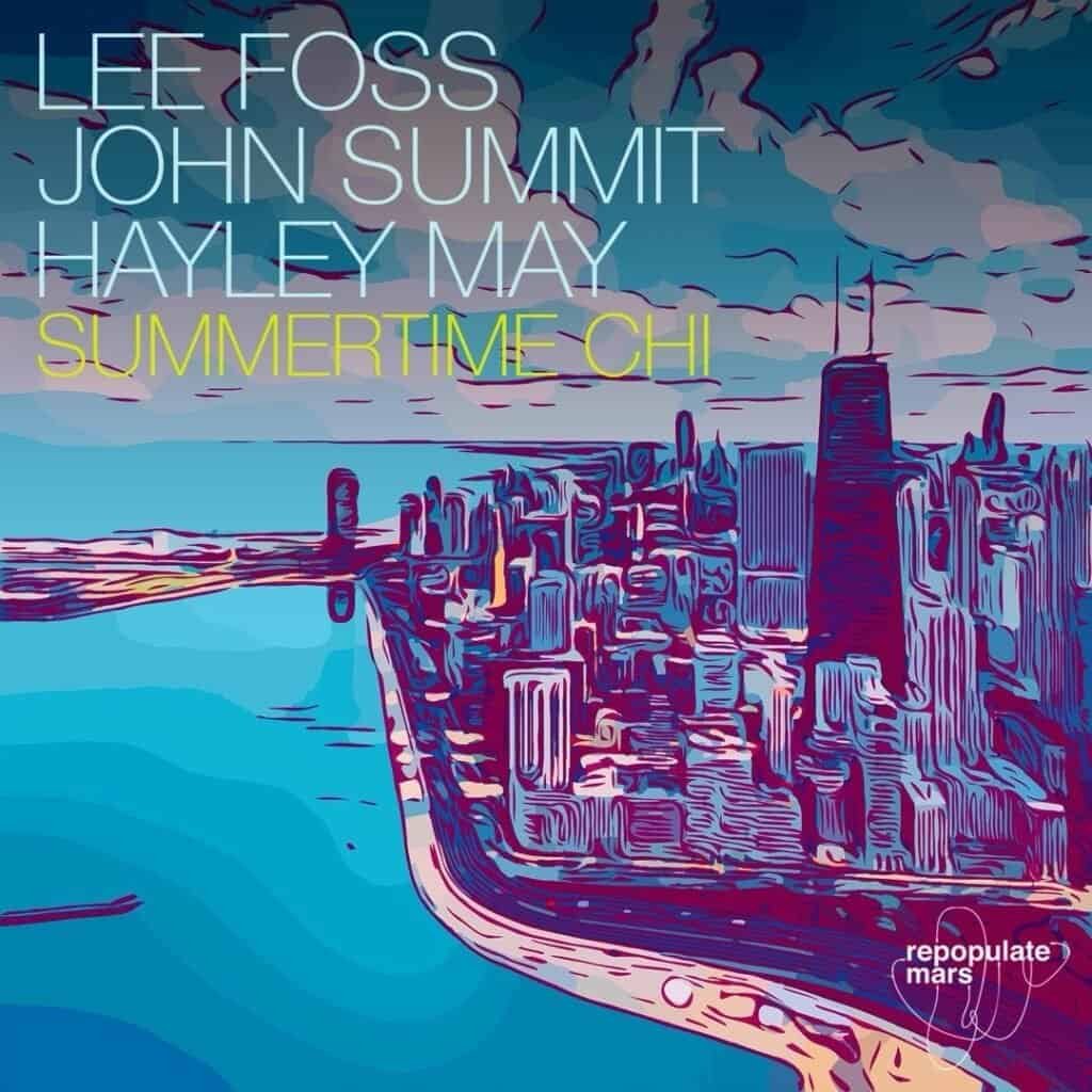 Illustrated Chicago skyline along Lake Michigan with text reading “Summertime Chi”